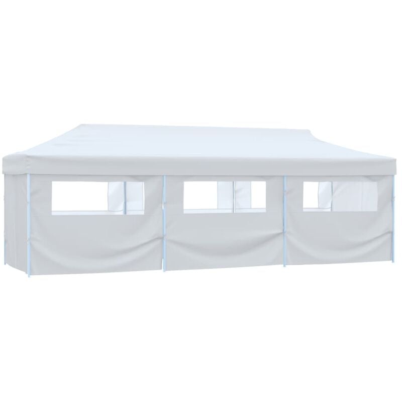 Folding Pop-up Party Tent with 8 Sidewalls 3x9 m White Vidaxl