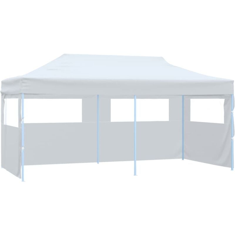 Folding Pop-up Partytent with Sidewalls 3x6 m Steel White Vidaxl