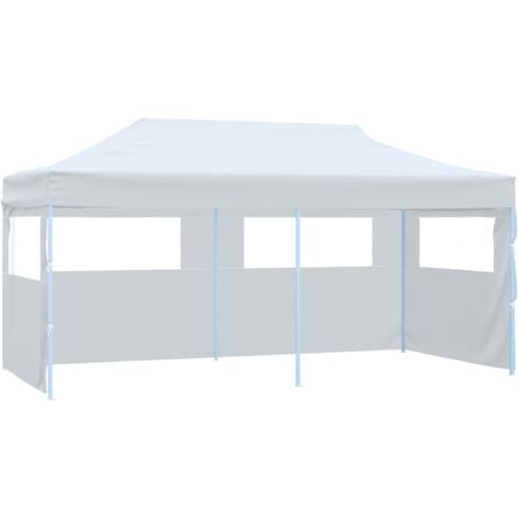 Folding Pop-up Partytent with Sidewalls 3x6 m Steel White vidaXL