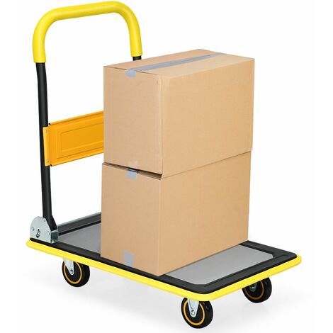 Folding Push Cart Dolly Moving Hand Truck Rolling Flatbed Platform Cart 150KG