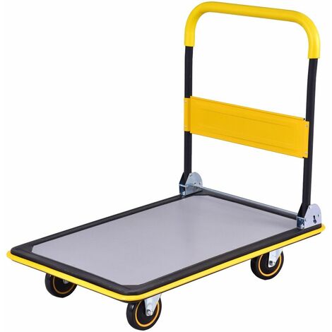 Folding Push Cart Dolly Moving Hand Truck Rolling Flatbed Platform Cart 300KG
