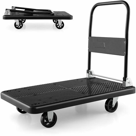 Folding Push Cart Dolly Moving Platform Hand Truck Rolling Cart 100kg Capacity