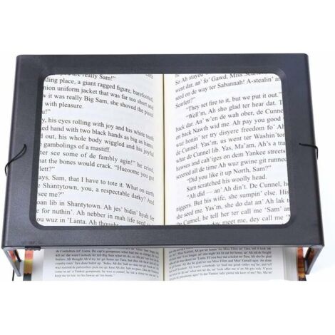 Folding Rectangular Full Page Magnifying Glass with 12 LED Lights for Reading and Working.