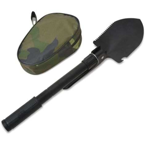 Folding Shovel Carbon Steel Black vidaXL