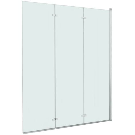 Folding Shower Enclosure 3 Panels ESG 130x138 cm vidaXL