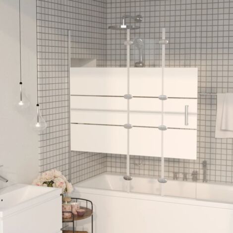 Folding Shower Enclosure ESG 120x140 cm White vidaXL