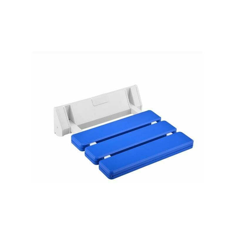 Folding shower seat in aluminum and abs, 330x320x70 mm, blue