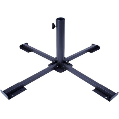 Folding Stand for Outdoor Patio Parasol Diameter 86 x 34 cm, Steel for Pole 38 to 50 mm, Garden Parasol Stand, Parasol Stand, Durable, Lightweight, Compact and Easy to Place (53991)