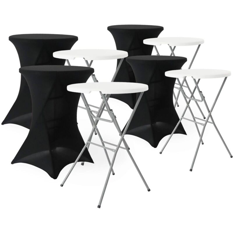 Sweeek Folding Steel High Reception Table With Protective Cover (set Of 4) Black 81x81x110 Cm - Gala + Cover X4
