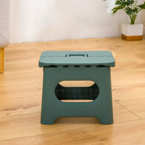 Folding Step Stool Portable Strong Space Saving Plastic Footstool for Adults and Kids Light Green
