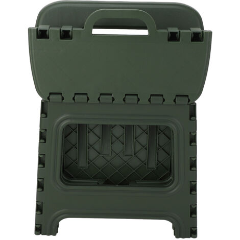 Folding Step Stool PP Thickened Portable Small Kids Step Stool with Handle for Outdoor Camping Fishing Picnic Green S