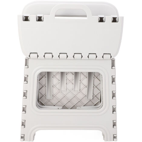 Folding Step Stool PP Thickened Portable Small Kids Step Stool with Handle for Outdoor Camping Fishing Picnic Grey S