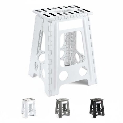 Folding Stool Portable Step Non Slip 300lbs Capacity Space Saving Multi Use