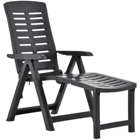 Folding Sun Lounger Plastic Anthracite