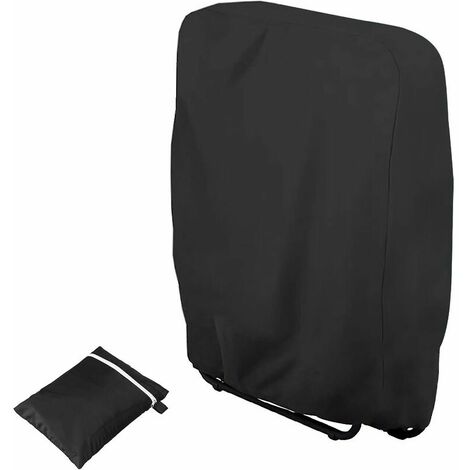 Folding Sun Lounger Protective Cover, Dustproof, Waterproof, Anti-UV Garden Lounger Cover, 210D Oxford Garden Relax Armchair Cover, W71 × H110 (Black)