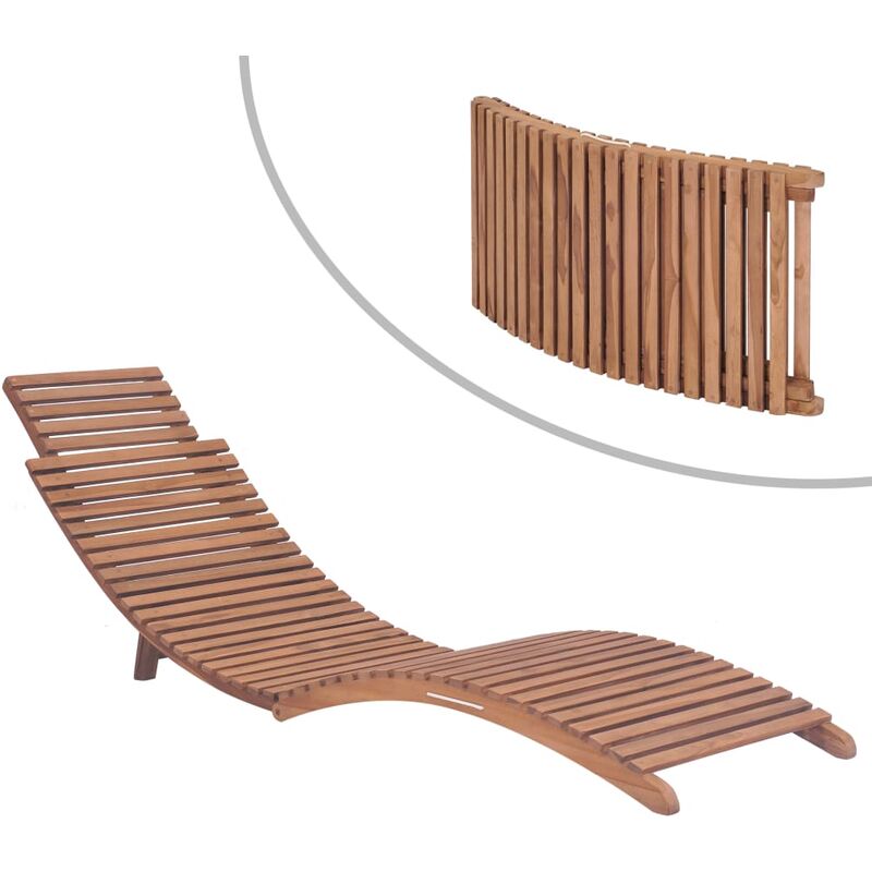 Vidaxl - Folding Sun Lounger Solid Teak Wood