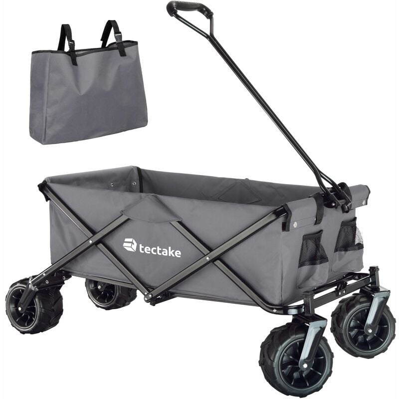 Garden trolley fodable with carry bag - garden cart, beach trolley, trolley cart - grey