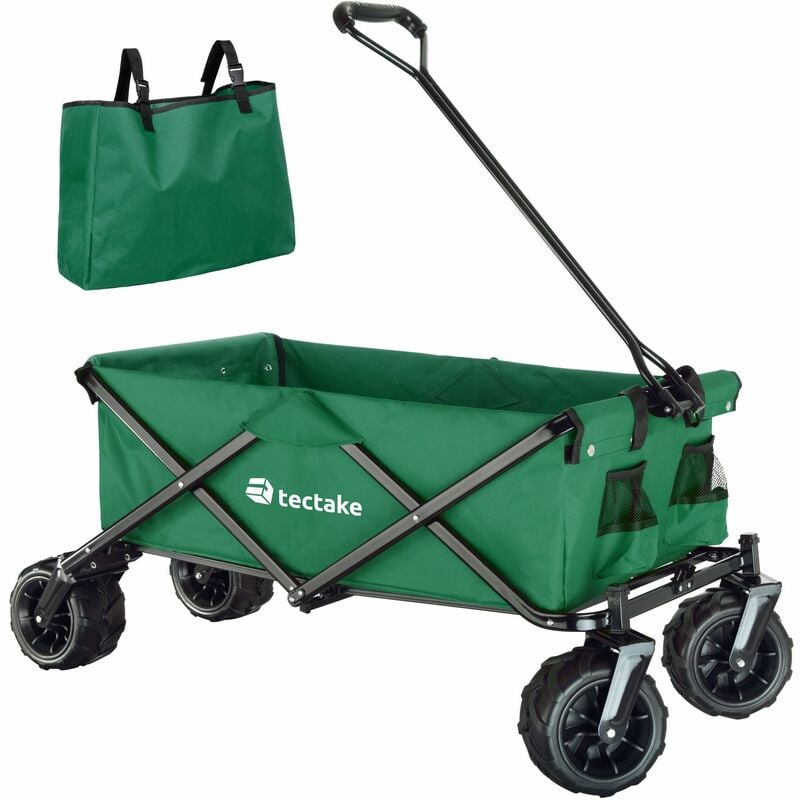 Garden trolley fodable with carry bag - garden cart, beach trolley, trolley cart - green