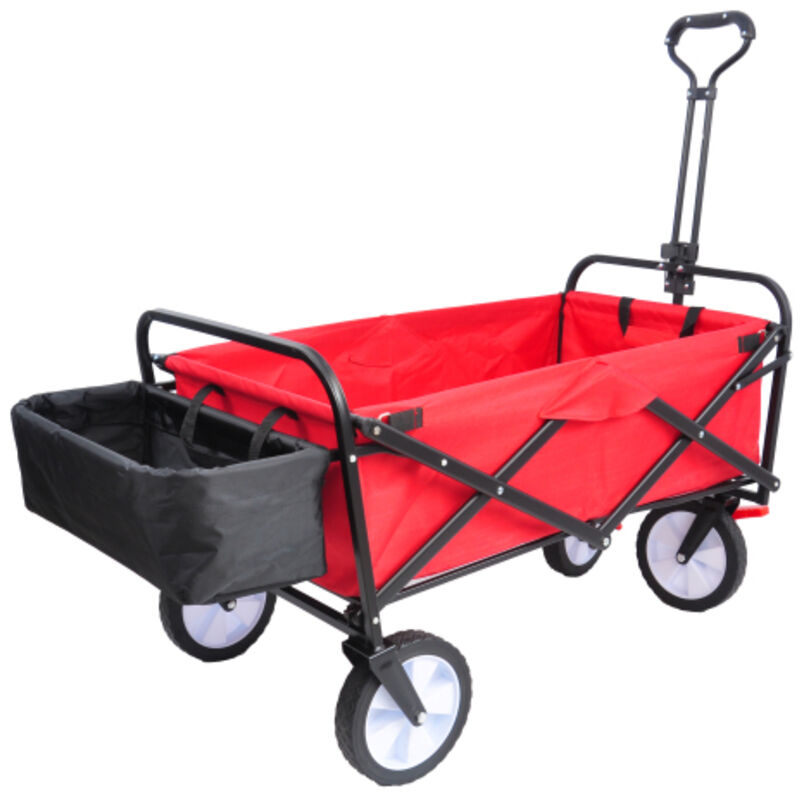 Okwish - Chariot de plage pliable pour jardin et shopping (rouge)