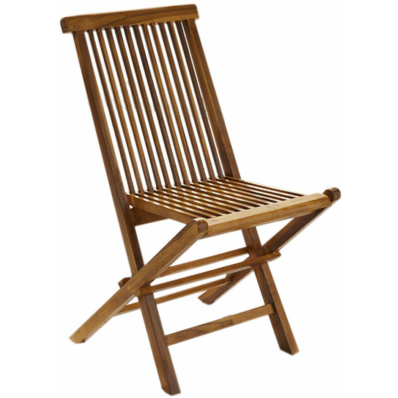 Folding Weatherproof Solid Teak Wooden Outdoor Garden Chair Decking Patio Dining
