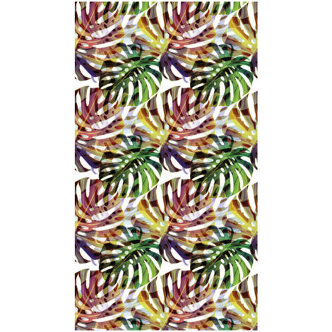 Foliage, rideau imprimé motifs feuilles multicolores 140x245 cm, 1 pièce
