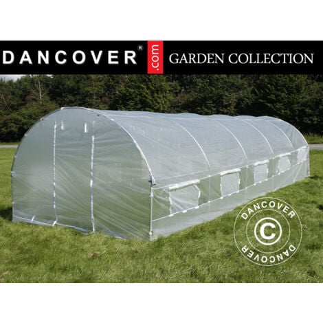 DANCOVER Foliengewächshaus 4x8x2m, 32m², Durchsichtig