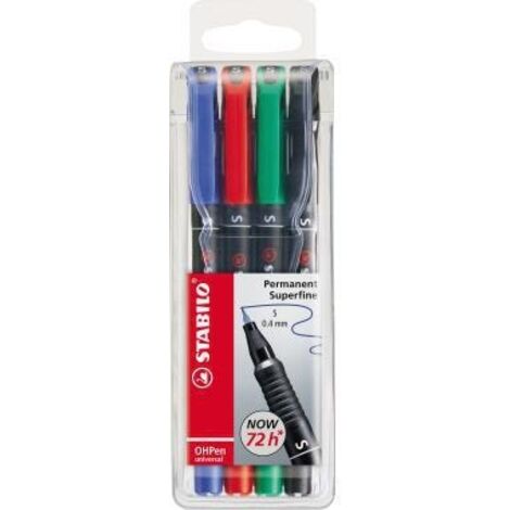 Folienstift ® OHPen universal 0,4mm farbig sortiert nicht dokumentenecht 4 St./Pack.