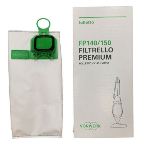 FOLLETTO VK140 / VK150  6 SACCHETTI   ASPIRAPOLVERE VORWERK ORIGINALI COD 41432
