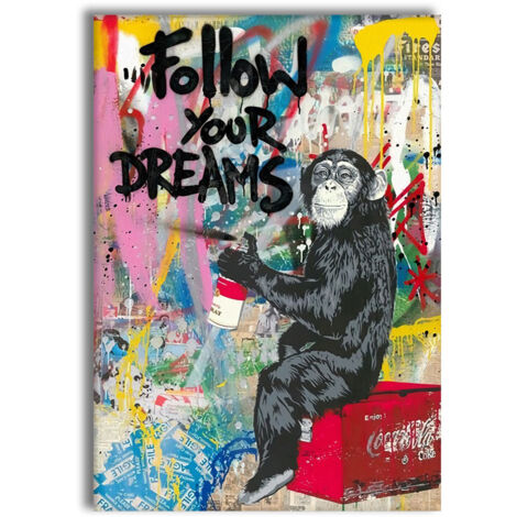 Follow Your Dreams -  Quadro Canvas Contemporaneo su telaio in legno - Misura: 70x100 cm