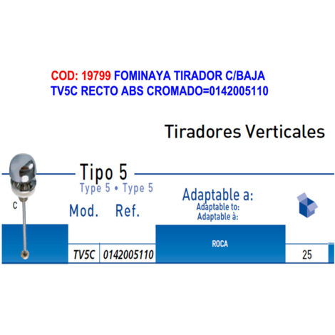 Fominaya Maniglia C/Bassa TV5C Dritta ABS Cromato 0142005110