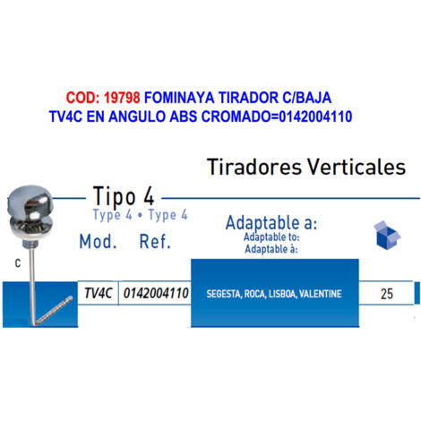 Fominaya Tirador con Baja TV4C en Ángulo ABS Cromado