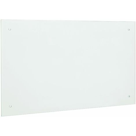 Fond de hotte 90 x 50 cm fixation inclus verre dépoli blanc