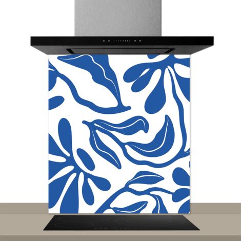 Fond de hotte décorative, blue matisse bleu 60x70 Fond de hotte