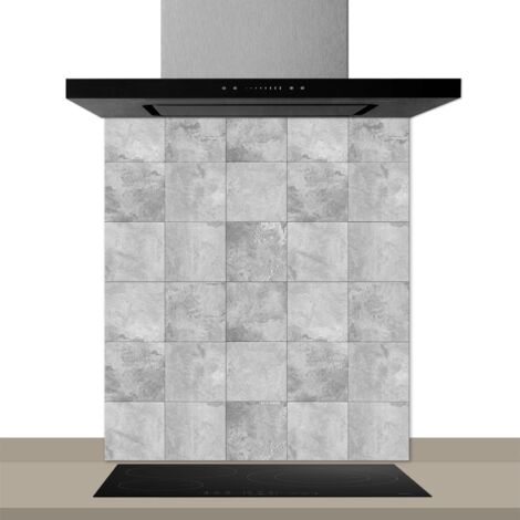 Fond de hotte décorative, carrelages gris gris 60x70 Fond de hotte
