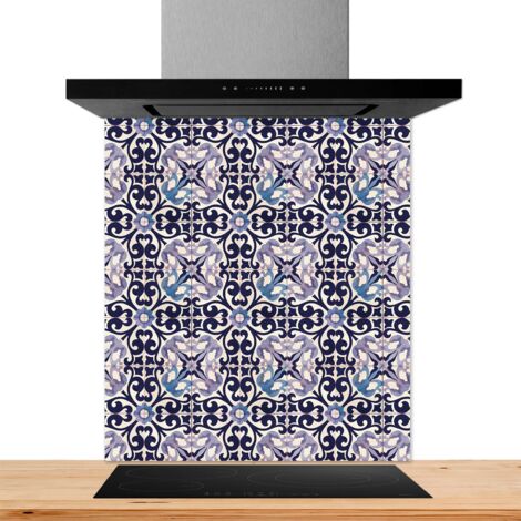 Fond de hotte décorative, etoile bleue bleu,violet 60x70 Fond de hotte