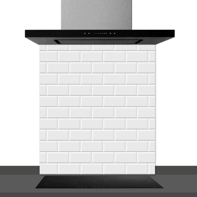 Fond de hotte decorative, metropolitain blanc 60x70