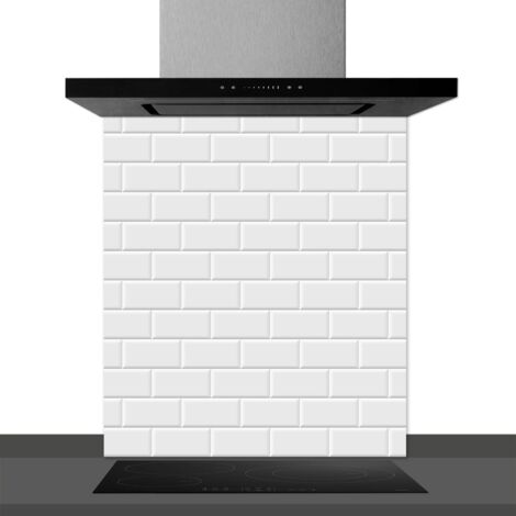 Fond de hotte décorative, metropolitain blanc 60x70 Fond de hotte