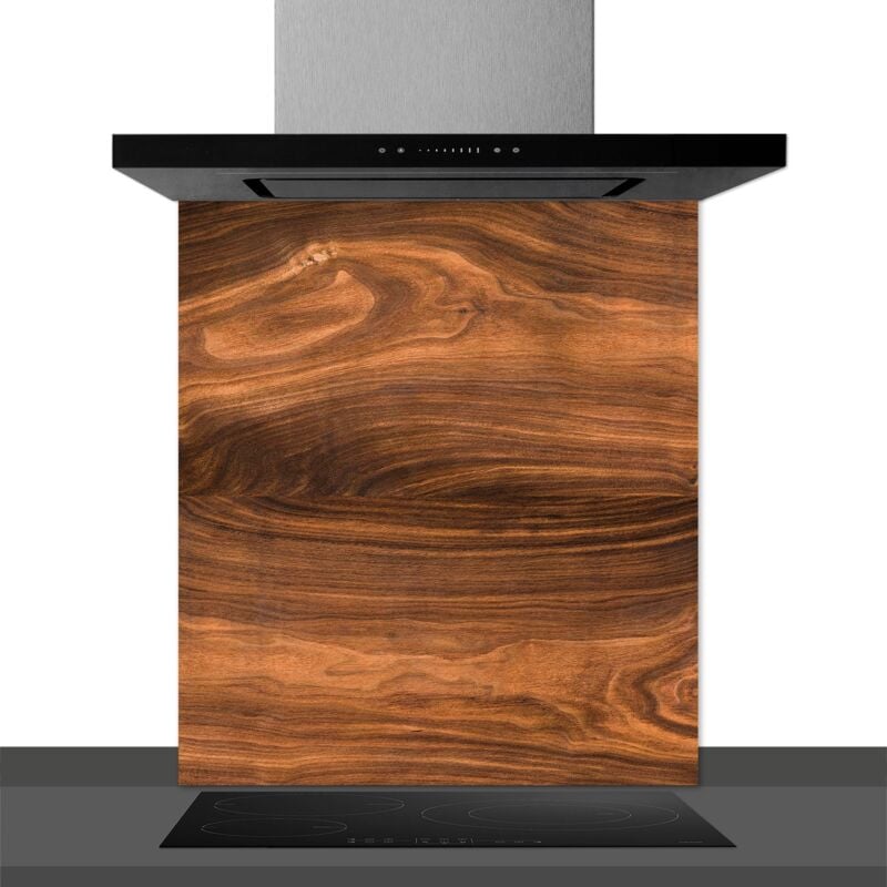 Hxadeco - Fond de hotte decorative, olivier marron 60x70