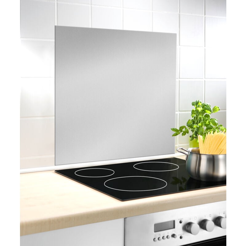 Fond de hotte, crédence cuisine verre, verre trempé, 60x70 cm, argent - Wenko