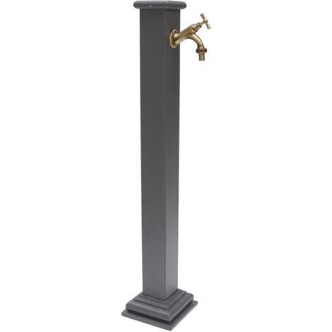 Fonderia Bongiovanni – Fontaine colonne Sidney en acier galvanisé – Hauteur 90 cm – Robinet en laiton bruni – Décorations en fonte pour extérieur jardin