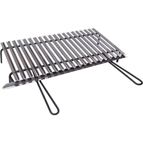 Fonderia Bongiovanni – Grille de barbecue en acier inoxydable AISI 430 – Récupération des graisses – Dimensions 70x35 cm – Pour cuisson parfaite