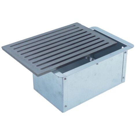 Fonderia Bongiovanni - Grille en fonte 20,6 x 30 cm et tiroir ramasse-cendres H 14 cm