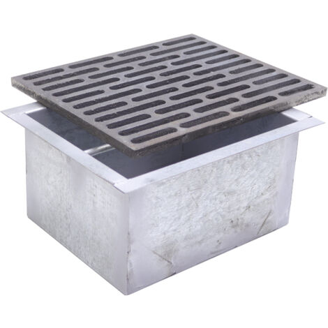 Fonderia Bongiovanni – Grille en fonte 30 x 25 cm – Tiroir ramasse-cendres H 14 cm en tôle galvanisée – Améliore le tirage de cheminée