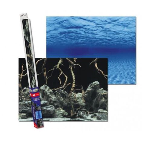 FONDO DE ACUARIO DE DOBLE CARA, LÁMINA DE ALUMINIO, DECORACIÓN PARA FONDO DE ACUARIO, 100 CM X 50 CM