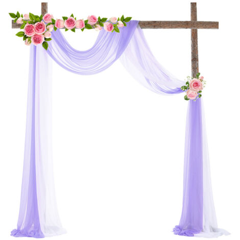 [Fondo decorativo] [Casa de vacaciones] [Serie Elegancia] [Transparente y lujoso] 3 paneles de fondo Beauty Fibre, 70x550 cm, blanco/rosa/champán, para bodas y eventos.