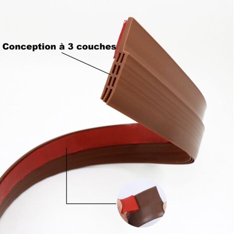 Fondo porta isolato, anti-spiffero e sigillante, paraspifferi per porta in silicone morbido, paraspifferi per porta isolante dal freddo, dal rumore e dall'umidità (marrone, 1 rotolo (5 cm x 100 cm))