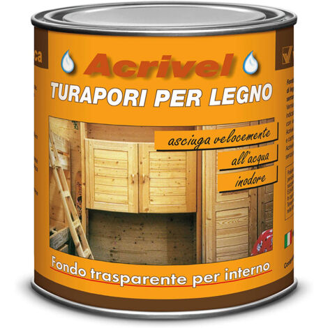 Fondo turapori trasparente a base acqua acrivel veleca 250 ml - veleca