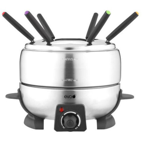 Fondue eléctrica de acero inoxidable, paquete de 9, Eva