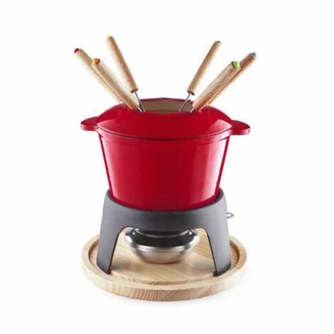 Fondue LACOR Rosso esmaltado con asas