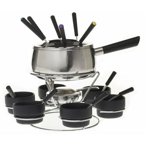 SECRET DE GOURMET Fondue-Set mit sechs Tassen, professionelles Gerät mit 22 Elementen